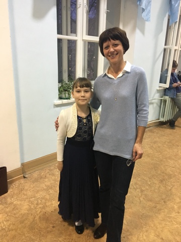 Е.Л.Камышева со своей ученицей на проекте 